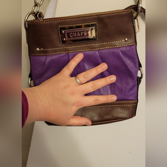 CHAPS Crossbody Purple & Brown purse - Picture 8 of 9